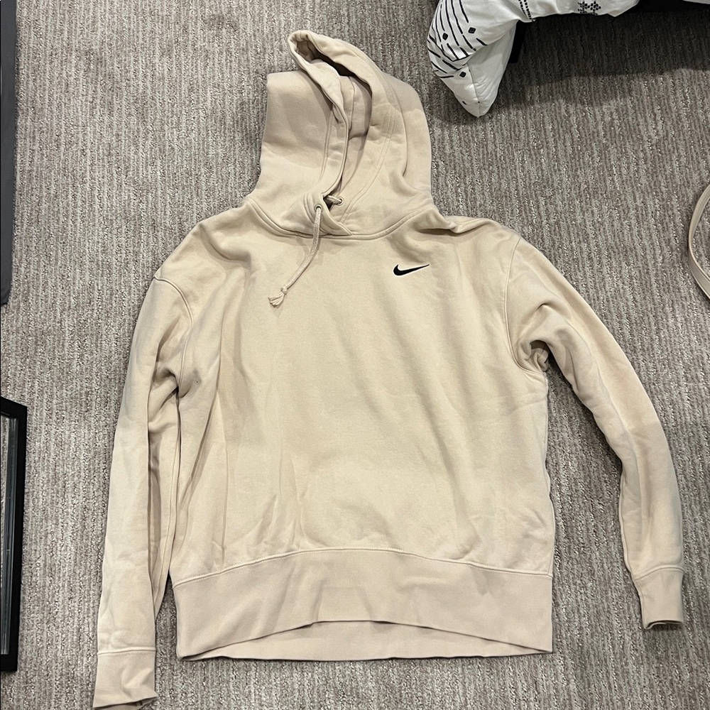 Nike Cream Hoodie with Black Swoosh